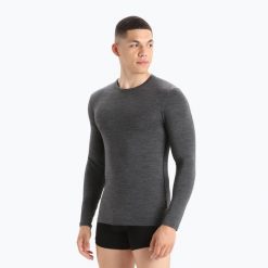 Longsleeve termoaktywny męski icebreaker Merino 150 Anatomica Crewe. Szare bluzki z długim rękawem męskie Icebreaker, m, bez wzorów, bez kołnierzyka. Za 259.99 zł.
