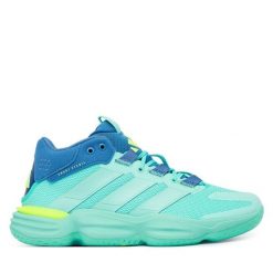 Buty halowe adidas. Niebieskie obuwie sportowe damskie Adidas, bez wzorów. Za 479.99 zł.