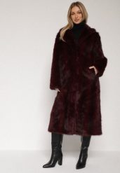 Bordowy Jednorzędowy Płaszcz Futerko o Klasycznym Kroju Yrelsha. Czerwone płaszcze damskie Born2be, l, bez wzorów, z futra, klasyczne, bez kaptura. Za 279.99 zł.
