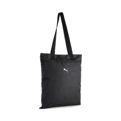 Torba typu tote Pop PUMA. Czarne torby na ramię damskie Puma, bez wzorów, sportowe, z nadrukiem, bez dodatków. Za 89.00 zł.