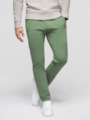 Spodnie męskie bawełniane dresowe BASIC z nogawką bez ściągacza - zielone V3 - Rozmiar: XL. Zielone spodnie sportowe męskie Ombre Clothing, l, z aplikacjami, z bawełny. W wyprzedaży za 127.49 zł.