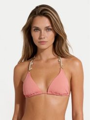 Guess Góra od bikini E6GJ00 KF412 Koralowy. Pomarańczowe bikini damskie Guess, s, z aplikacjami. Za 349.99 zł.