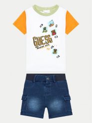 Guess Komplet t-shirt i szorty jeansowe I4GG08 K8HM3 Kolorowy Regular Fit. Szorty dla chłopców Guess, z aplikacjami, z bawełny. Za 149.99 zł.