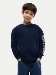 Tommy Hilfiger Bluzka Graphic KB0KB10512 Granatowy Regular Fit. Niebieskie t-shirty dla chłopców Tommy Hilfiger, bez wzorów, z bawełny, bez ramiączek. Za 169.99 zł.