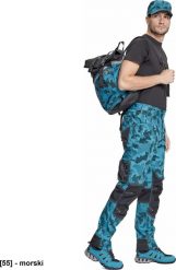 CERVA NEURUM CAMOUFLAGE spodnie - męskie spodnie robocze, 6 kieszeni, elastyczny materiał Trifibetex, nadruk moro, odblaski - morski 50. Zielone spodnie materiałowe męskie CERVA, m, bez wzorów, z materiału. Za 223.89 zł.