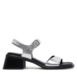 Sandały Vagabond Shoemakers. Szare sandały damskie Vagabond Shoemakers, bez wzorów, bez obcasa, na słupku, bez zapięcia. Za 299.99 zł.