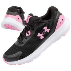 Buty Under Armour 3025013-001 czarne. Czarne obuwie sportowe damskie bez wzorów, z gumy. Za 292.10 zł.