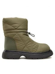 Jenny Fairy Botki WS5801-05 Khaki. Brązowe botki damskie Jenny Fairy, z materiału, bez obcasa, na płaskiej podeszwie, bez zapięcia. Za 179.99 zł.