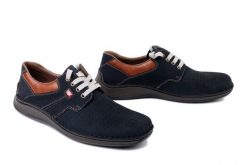 RIEKER 05207-15 blue, półbuty męskie. Niebieskie półbuty na co dzień męskie Rieker, na lato, bez zapięcia. Za 369.90 zł.