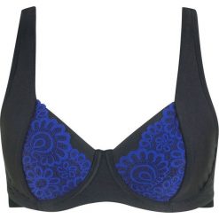 Biustonosz bikini "minimizer" bonprix czarny. Czarne bikini damskie bonprix, w koronkowe wzory. Za 59.99 zł.