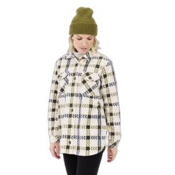 Damski overshirt Protest Luv. Białe koszule damskie Protest, bez wzorów, bez kołnierzyka, bez ramiączek. Za 298.00 zł.