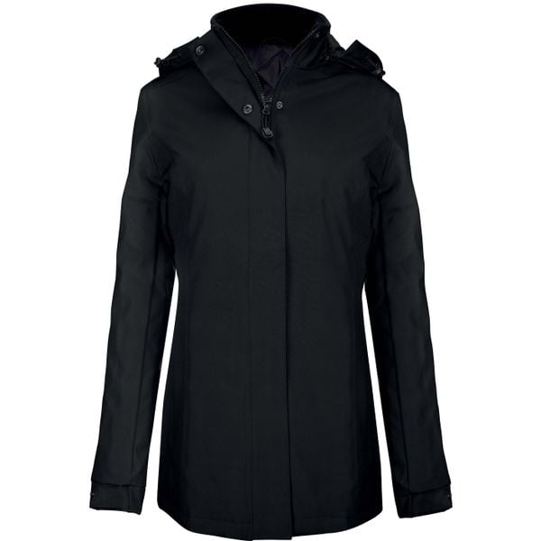 Parka dla kobiet Kariban. Czarne parki damskie KARIBAN, na zimę, bez wzorów, bez kaptura. Za 246.50 zł.