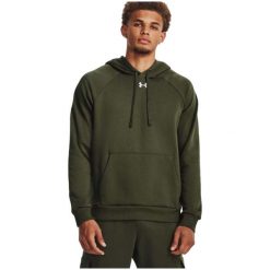Bluza Męska Z Kapturem Nierozpinana Under Armour Rival Fleece Hoodie. Zielone bluzy sportowe męskie Under Armour, m, bez wzorów, z kapturem, na fitness i siłownię. Za 279.99 zł.