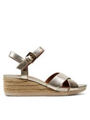 Geox Espadryle D Ischia Corda D02HHC 000CF C2012 Złoty. Żółte sandały damskie Geox, bez wzorów, ze skóry, bez obcasa, bez zapięcia. Za 249.99 zł.