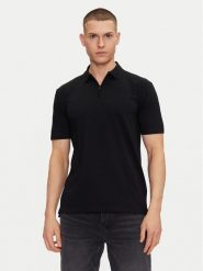 HUGO Polo Dekok233 50543368 Czarny Regular Fit. Czarne koszulki polo męskie Hugo, m, bez wzorów, z bawełny, bez ramiączek. Za 399.99 zł.