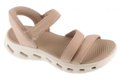 Sandały damskie, Slip-Ins: GO Walk Glide-Step 2.0 Sandal - Ella. Brązowe sandały damskie Skechers, bez wzorów, z materiału, bez obcasa, bez zapięcia. Za 379.99 zł.