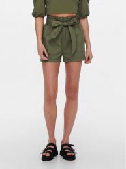 ONLY Szorty materiałowe Smilla 15154906 Khaki Regular Fit. Brązowe szorty damskie Only, m, bez wzorów, z bawełny. Za 139.99 zł.