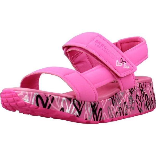 Sandały SKECHERS 314094L Rose. Czerwone sandały damskie Skechers, bez wzorów, z syntetyku, bez obcasa, bez zapięcia. Za 238.99 zł.