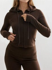 Rozpinana bluza z kapturem - brązowy. Brązowe bluzy damskie Sinsay, l, bez wzorów, z kapturem. Za 49.99 zł.