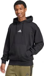 Bluza męska adidas Essentials Feelcozy Fleece Hoodie czarna JE3807 M. Czarne bluzy męskie Adidas, m, bez wzorów, bez kaptura. Za 342.96 zł.