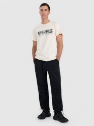 4F Spodnie casual męskie - czarne XXL. Czarne spodnie materiałowe męskie 4f, m, bez wzorów, z materiału, casualowe. W wyprzedaży za 159.99 zł.