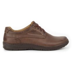 KOMODO Buty męskie skórzane Casual 921K brązowe. Brązowe półbuty na co dzień męskie casualowe, bez zapięcia. Za 367.89 zł.