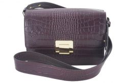 Wężowa listonoszka skórzana BARBERINI'S bordowa 747-5. Czerwone torby na ramię damskie Barberinis, bez wzorów, z materiału, eleganckie, z tłoczeniem, bez dodatków. Za 280.99 zł.