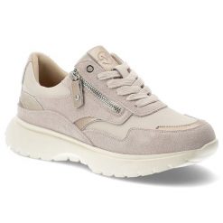 Sneakersy damskie Vinceza, cholewka z połączenia skóry naturalnej i zamszowej klasyczne wiązanie oraz praktyczny zamek boczny, beżowe, 39970. Brązowe półbuty damskie VINCEZA, bez wzorów, ze skóry, klasyczne, bez obcasa, bez zapięcia. Za 170.90 zł.