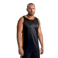 Koszulka bokserska TankTop Gold DBX Bushido. Czarne koszulki sportowe męskie DBX BUSHIDO, l, bez wzorów, z materiału, bez kołnierzyka, bez ramiączek, na fitness i siłownię. Za 119.99 zł.