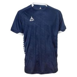 Koszulka piłkarska poliestrowa męska Select Spain granatowa. Niebieskie koszulki sportowe męskie Select, m, bez wzorów, bez kołnierzyka, bez ramiączek, do piłki nożnej. W wyprzedaży za 98.95 zł.