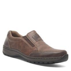 Półbuty Rieker. Brązowe półbuty na co dzień męskie Rieker, bez zapięcia. Za 339.99 zł.