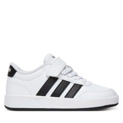 Sneakersy adidas. Białe trampki i tenisówki chłopięce Adidas, bez wzorów, bez zapięcia. Za 179.99 zł.
