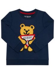 Guess Bluza N0BQ09 K97E0 Granatowy Regular Fit. Niebieskie bluzy dla chłopców Guess, z aplikacjami, z bawełny, bez ramiączek, bez kaptura. Za 109.99 zł.