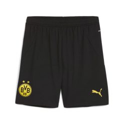 Szorty Borussia Dortmund 2024/25. Czarne krótkie spodenki sportowe męskie Puma, m, bez wzorów, do piłki nożnej. Za 214.50 zł.