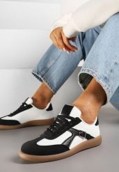 Czarno-Białe Sneakersy Klasyczne Tenisówki Zdobione Klamerką Senaniela. Czarne trampki i tenisówki damskie Renee, z aplikacjami, biznesowe, bez zapięcia. Za 79.99 zł.