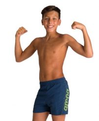 Szorty chłopięce spodenki kąpielowe sportowe na basen plażę Arena Boxer. Niebieskie kąpielówki dla chłopców Arena, bez wzorów, z materiału, klasyczne. Za 81.98 zł.