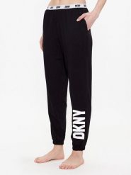 DKNY Spodnie piżamowe YI2822635 Czarny Regular Fit. Czarne piżamy damskie DKNY, m, bez wzorów, z bawełny, bez ramiączek. Za 219.99 zł.