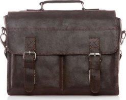 Belveder Torba na ramię skórzana Vintage brązowa BV35. Brązowe torby na ramię męskie Belveder, bez wzorów, vintage, na ramię. Za 369.90 zł.