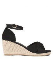 Jenny Fairy Espadryle WSS20802-01 Czarny. Czarne sandały damskie Jenny Fairy, bez wzorów, z materiału, bez obcasa, bez zapięcia. Za 76.99 zł.