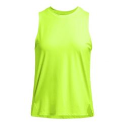 Damski tank top Under Armour Launch Elite. Żółte t-shirty damskie Under Armour, bez wzorów, z tkaniny, sportowe, bez kołnierzyka. Za 276.50 zł.