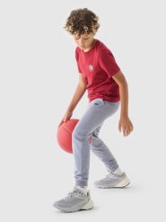 4F T-shirt z nadrukiem chłopięcy - czerwony 158 (12-13 lat). Czerwone t-shirty dla chłopców 4f, bez wzorów, z bawełny, bez ramiączek. Za 19.99 zł.