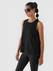 4F Top treningowy oversize szybkoschnący 4F x Anna Lewandowska - czarny XS. Czarne koszulki sportowe damskie 4f, xs, bez wzorów, z dzianiny, bez kołnierzyka, bez ramiączek, na fitness i siłownię. W wyprzedaży za 49.99 zł.