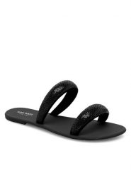 Nine West Klapki WFA2735-1 Czarny. Czarne klapki damskie Nine West, bez wzorów, z materiału, bez obcasa. Za 89.99 zł.