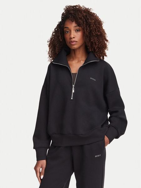 Guess Bluza V6YQ25 K4801 Czarny Regular Fit. Czarne bluzy damskie Guess, m, z aplikacjami, bez kaptura. Za 344.99 zł.