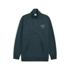 Męski sweter PUMA Class z zamkiem 1/2 PUMA Green Terrain. Zielone swetry przez głowę męskie Puma, m, bez wzorów, bez kołnierzyka. Za 279.00 zł.