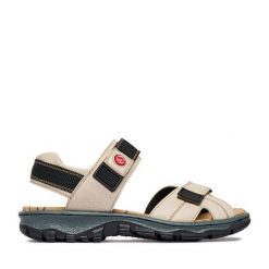 Sandały Rieker. Brązowe sandały damskie Rieker, bez wzorów, bez obcasa, na płaskiej podeszwie, bez zapięcia. Za 319.99 zł.