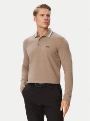 BOSS Polo Plisy 50536609 Zielony Regular Fit. Zielone koszulki polo męskie Boss, m, bez wzorów, z bawełny, bez ramiączek. Za 499.99 zł.
