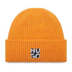 Czapka HUGO. Brązowe czapki i kapelusze damskie Hugo, na zimę, bez wzorów. Za 469.99 zł.