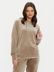 Guess Bluza V4RQ25 KBXI2 Brązowy Regular Fit. Brązowe bluzy damskie Guess, xs, z aplikacjami, z syntetyku, bez kaptura. Za 209.99 zł.