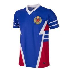 Koszulka piłkarska retro dla dorosłych Jugosławia 1990 - Niebieska. Niebieskie koszulki sportowe męskie COPA FOOTBALL, bez wzorów, bez kołnierzyka, bez ramiączek, do piłki nożnej. Za 298.21 zł.